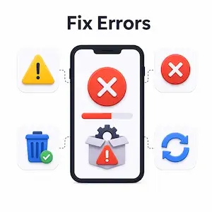 Home 4 Astute Beta Server installation errors showing app not installed, parse error, login issue, and crashing problems