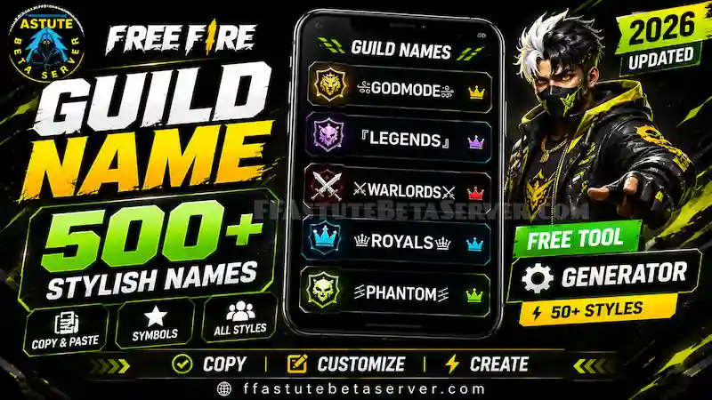 Free Fire Guild Name — Best FF Guild Name Style List & Generator 2026 1 Free Fire guild name style generator with stylish FF guild names and symbols