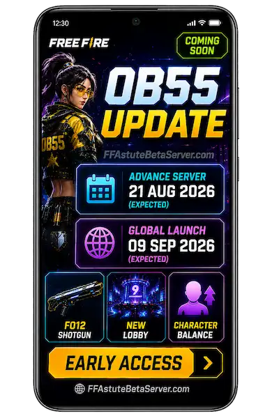 free fire ob55 update new features FO12 shotgun advance server September 2026