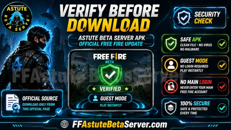 what is Astute Beta Server APK Official Free Fire Update — Safety Guide 2026 2 verify astute beta server apk official free fire update before download